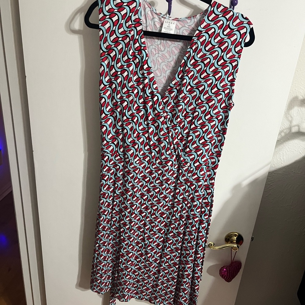 🩶 CL Stylish Red and Blue Dress